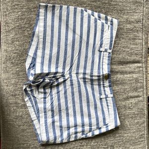 Blue & White Stripe Shorts